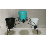 Metal Bow 3 Pot Planter Stand | Rust Proof Stand Model