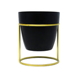 Small Golden Single Pot  Stand - Black colour - Buy1 Get1 Offer