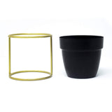 Small Golden Single Pot  Stand - Black colour - Buy1 Get1 Offer