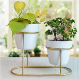 Stylish Design Metal Double Pot | Table Top Planter