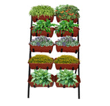 Harvest Metal Plant Stand with 10 Baskets for Balcony and Terrace Gardening