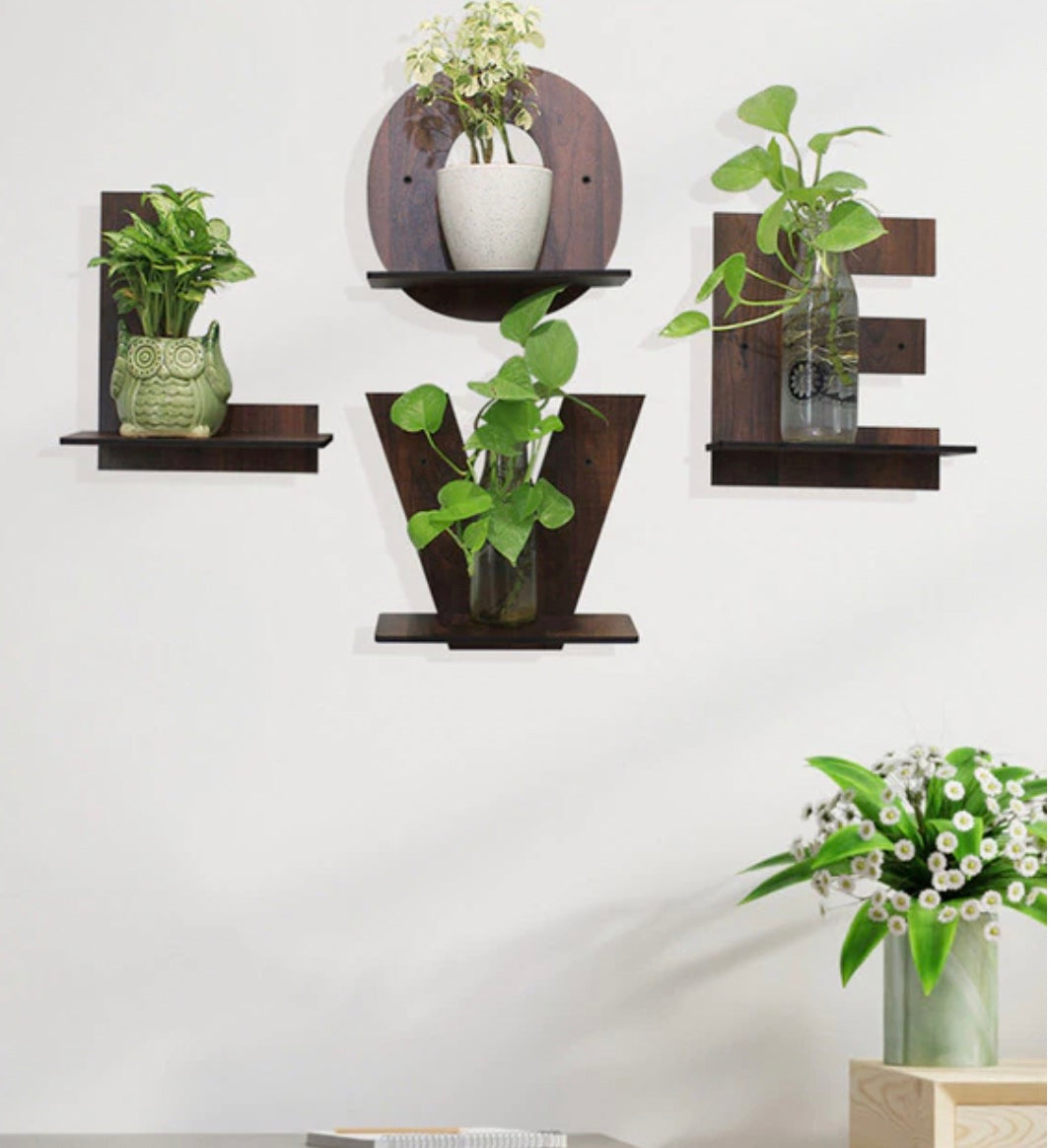 LOVE - Set of Four Letters Wall Fixing Planter Stand